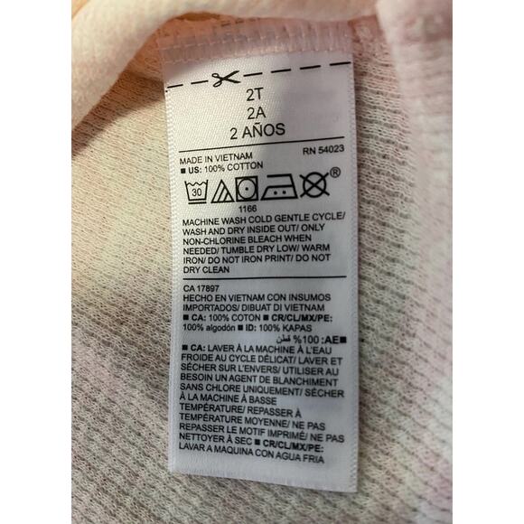 Gap Toddler Girls Pink/white Long Sleeve Multi print Henley Size 2T NWOT - Picture 6 of 6